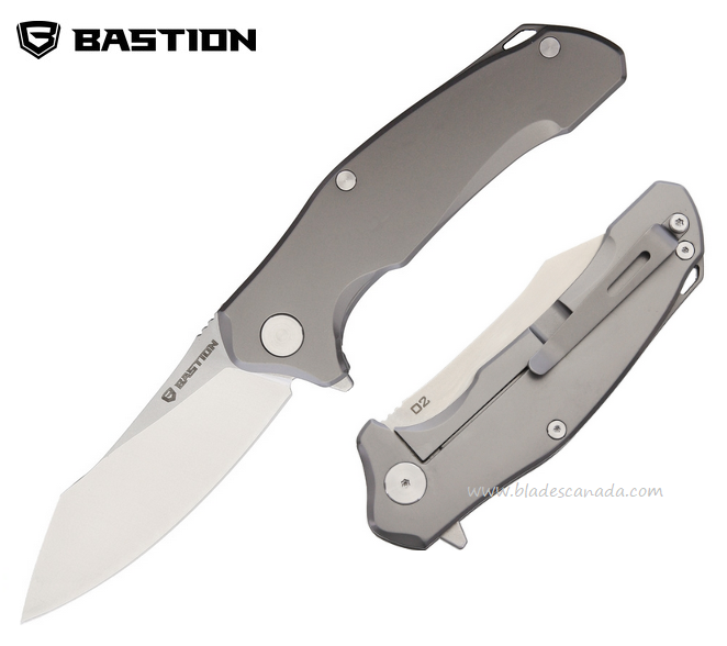 Bastion EDC Braza Flipper Framelock Knife, D2, Stainless Steel, BSTN208